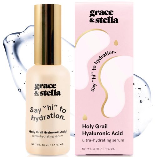 grace & stella Award Winning Hyaluronic Acid Serum (50ml/1.7 fl oz) Hyaluronic Acid Serum for Face – Acido Hialuronico Face Serum for Women – Hydrating Serum Remove Fine Lines, Wrinkles – Anti Aging