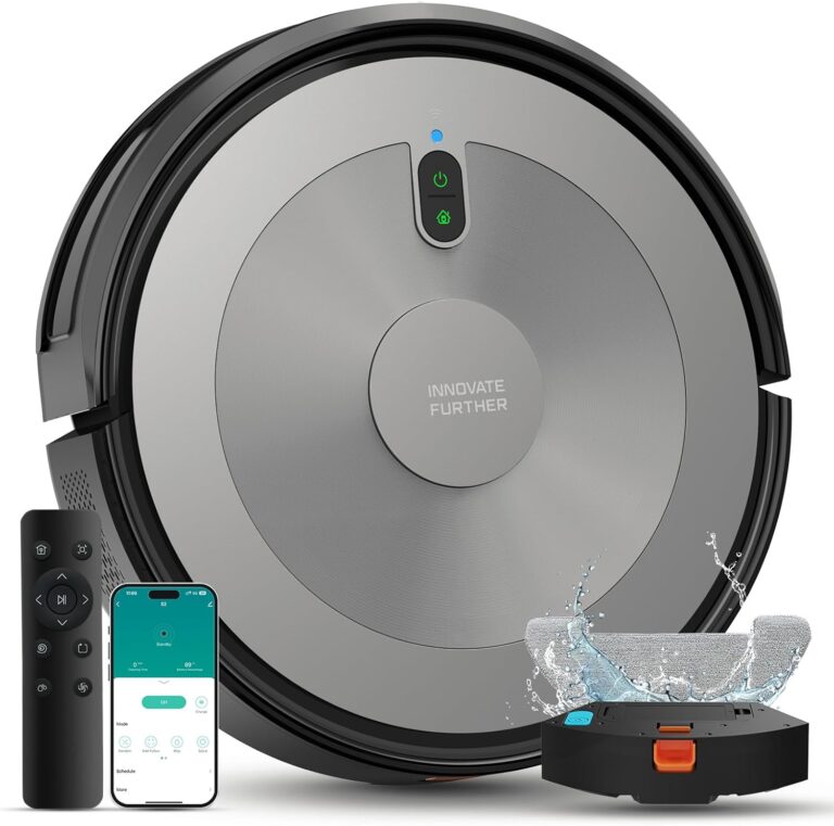 Robot Vacuum Cleaner – 2-in-1 Robot Vacuum and Mop Combo, 2500Pa Suction, Smart Navigation, Alexa & Google Assistant Compatible, Auto Recharge, Anti-Fall, Pet Hair Removal, Z-Shape Cleaning Mode